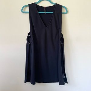 Free People Blank Tank Top Tunic Side Slits and Rings Size Small
